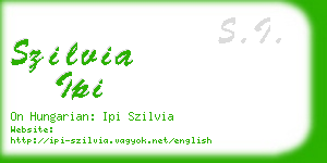 szilvia ipi business card